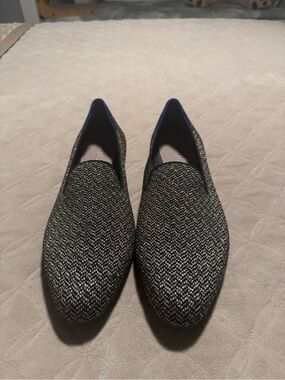Rothy's Black and Silver Tweed Slip-Ons